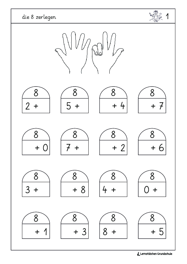 die 7 und 8 zerlegen - einfache Zahlenhäuser